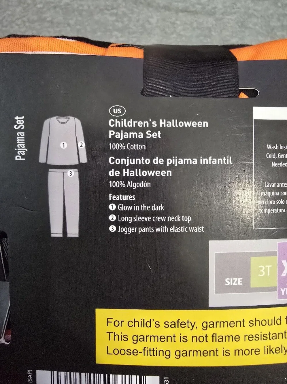 Unisex Children Halloween Pajama Set size XS (4-5)